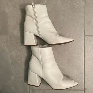 White 3” Heeled Ankle Booties / Boots